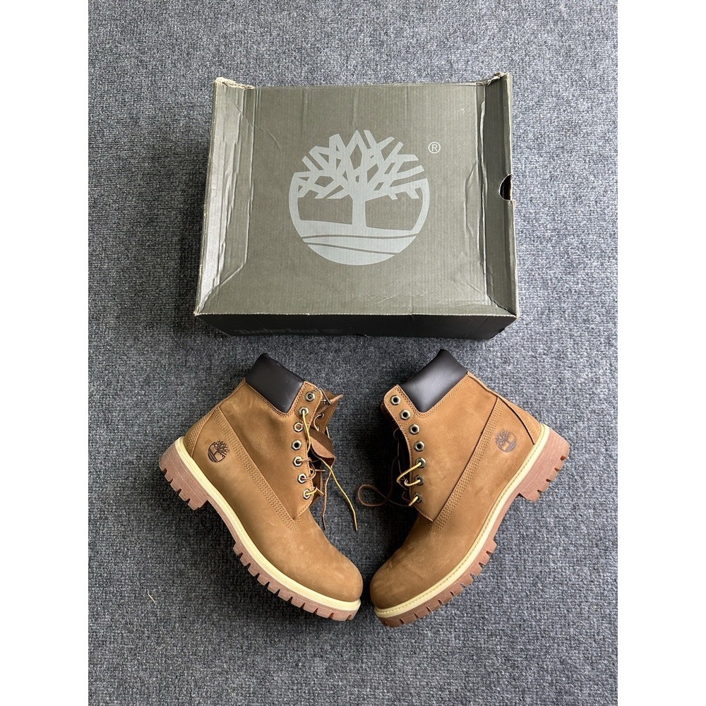 Mens Timberland Premium 6-Inch Waterproof Rust Nubuck Boots, Size 9 M